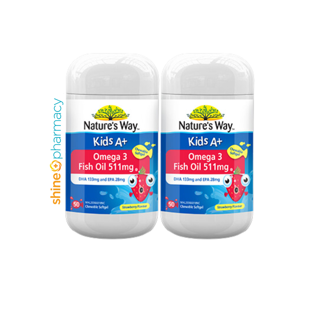 Nature's Way Kids A+ Omega 3 Fish Oil 511mg 2x50s